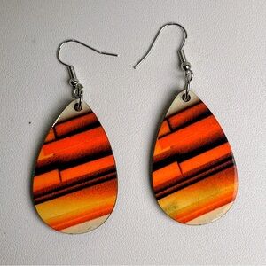 Vibrant Striped Teardrop Earrings
